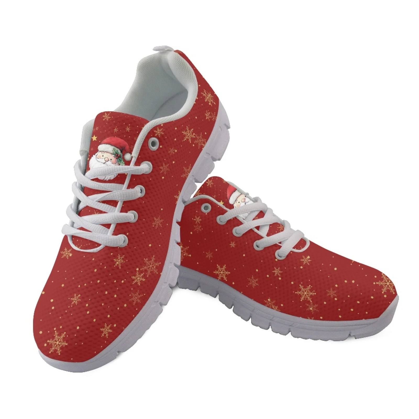 Coloranimal Santa Claus Sports Trainers Walking Shoes for Womens Comfortable Fitness Footwear