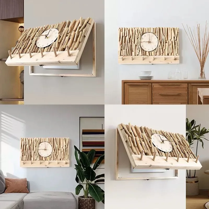 

Деревянная декоративная настенная панель для электрического/счетчикового/распределительного щитка в гостиную, маскировка для электрощитка, домашний декор, настенные часы