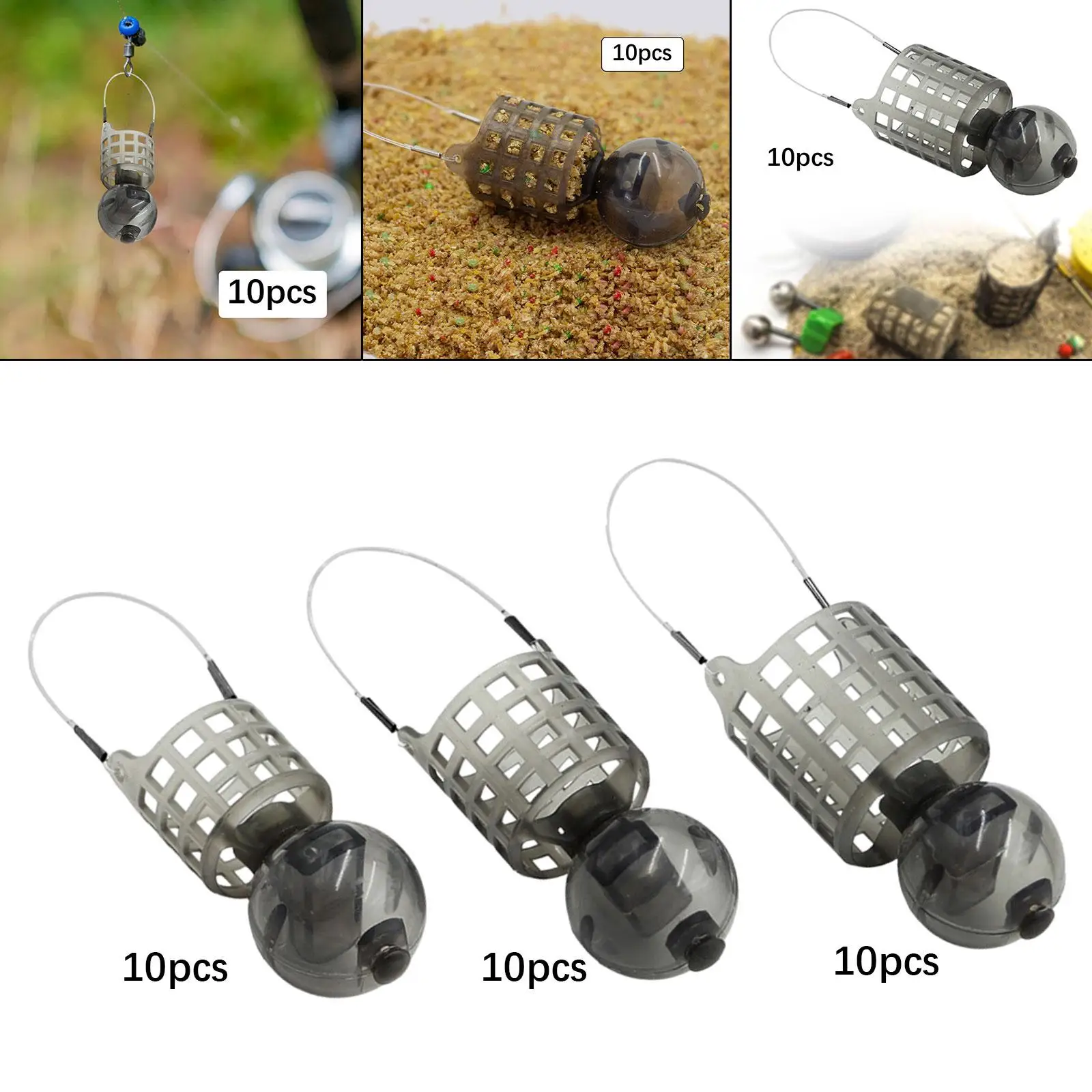 10Pcs Carp Fishing Feeders Baits Container Bait Cage Carp Feeders for Crayfish Prawn