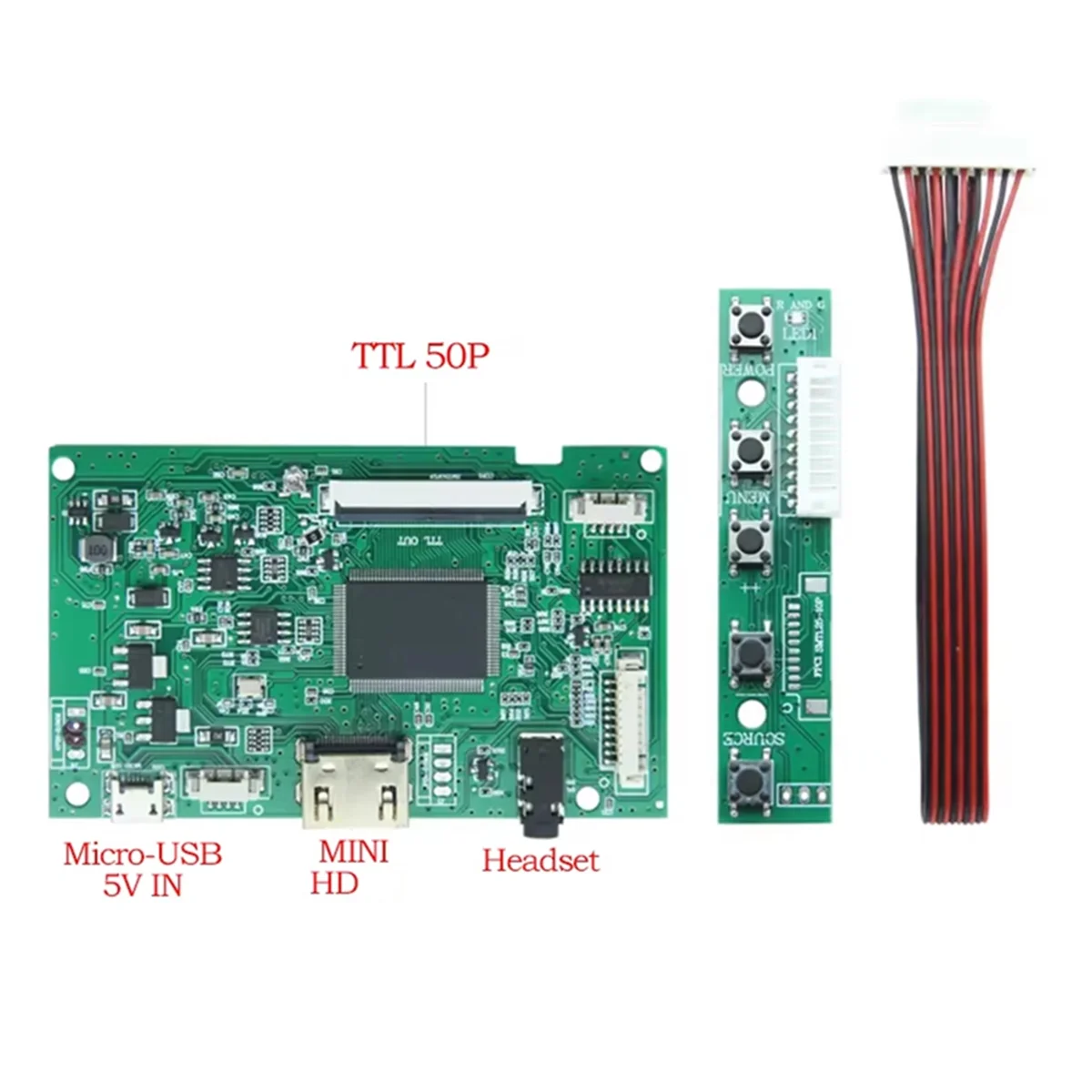 A20M Driver Board LCD Screen Controller -Compatible for 800x480 TTL 50Pin Innolux AT070TN90 AT090TN10 AT070TN93 AT080TN52