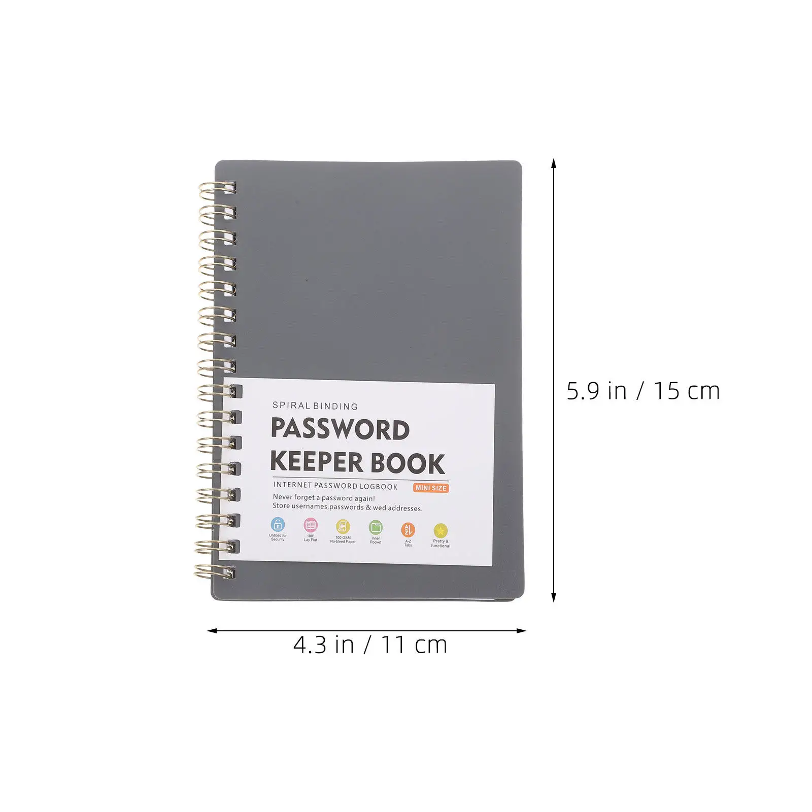 2Pcs Password Keeper Book Spiral Bound A6 Alphabetical Tabs Small Password Organizer Notebook Office Home Passwords Book Small