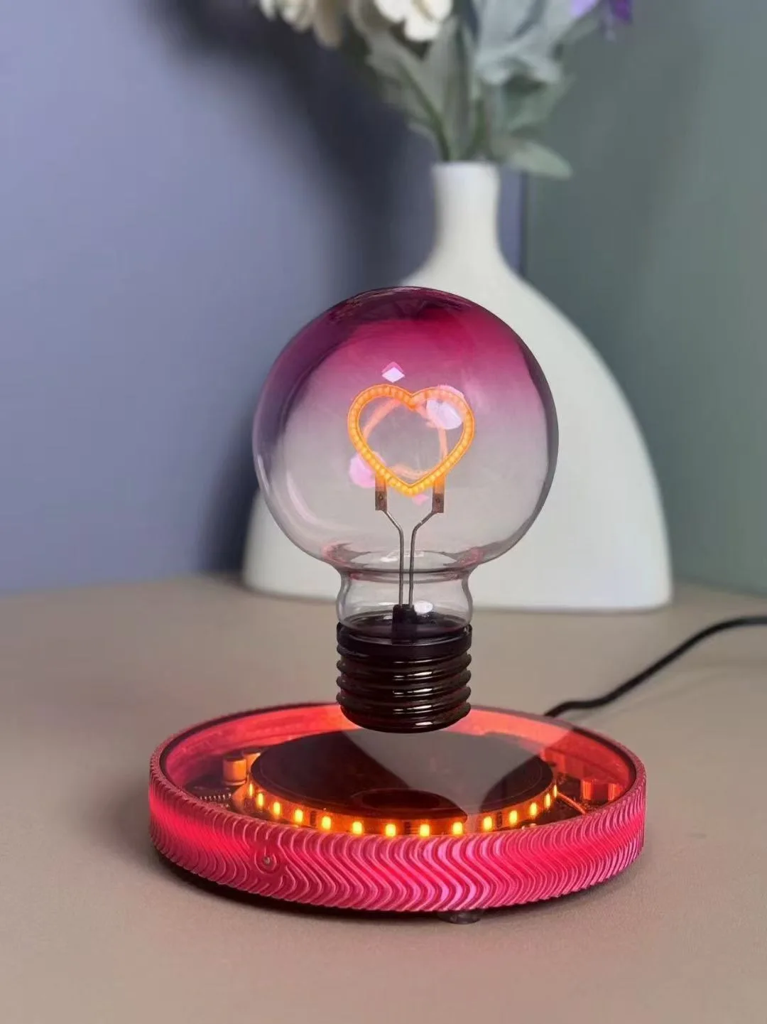 Levitating Lamp Office Room Desk Decor Ornament Magnetic Ambient Lighting Floating Rainbow Light Bulb Desk Lamp Unique Gifts