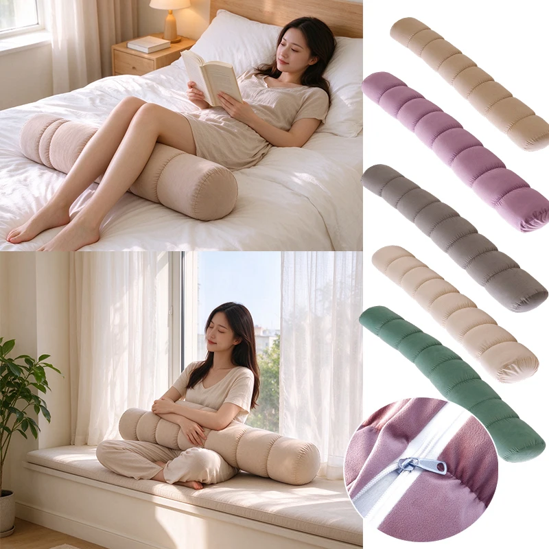 2027 New Solid Color Detachable Washable Long Body Pillow Side Sleeper Leg Hugging Cushion for Pillowing Leaning Lying  라운드 롱 쿠션