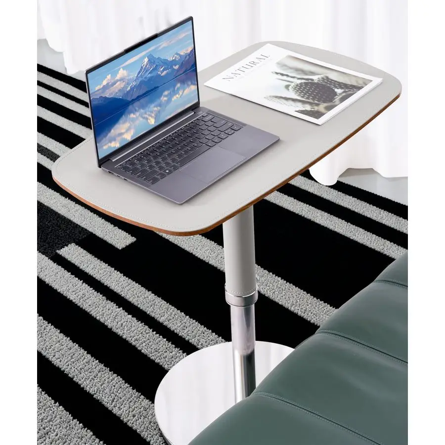 

Поворотный стол с чехлом из искусственной кожи седла усилителя Прочное металлическое шасси, большая подставка для ноутбука для кровати, прочный поднос для телевизора для еды