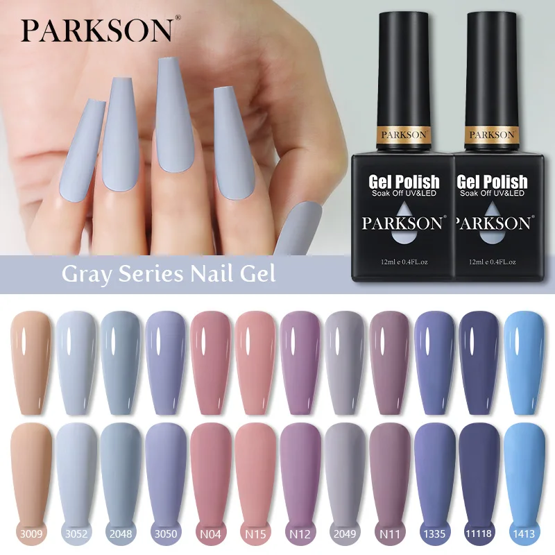 Parkson 12ml serie gris esmalte de uñas en Gel desnudo azul blanco 270 colores Soak Off UV LED barnices híbridos manicura uñas arte Gel Gellak
