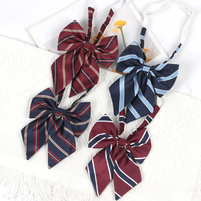 Japanese JK Style Bowtie Female Clothes Accessories Decorate Student Uniform Accessories Cosplay Striped Butterfly Tie for Girls