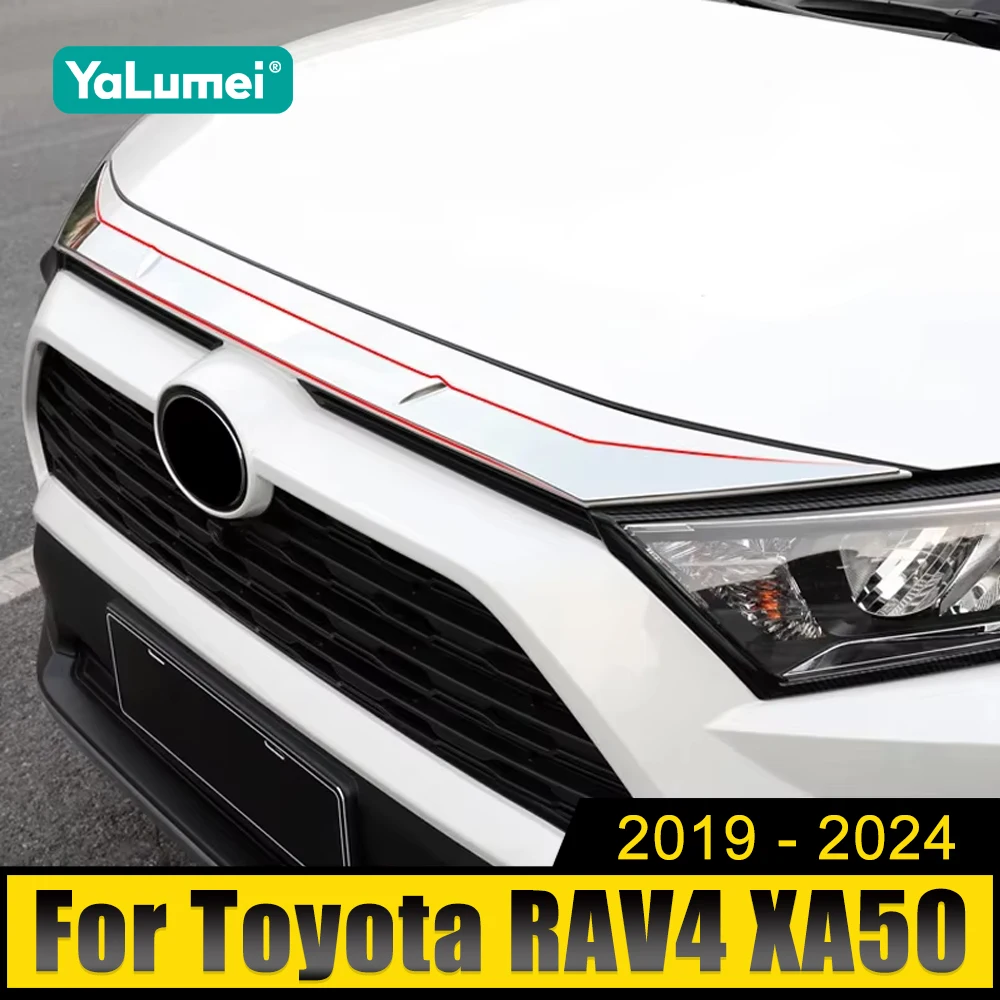 

Для Toyota RAV4 XA50 2019 2020 2021 2022 2023 2024 RAV 4 гибридный ABS автомобильный передний корпус двигателя зеркальная рамка отделка наклейка