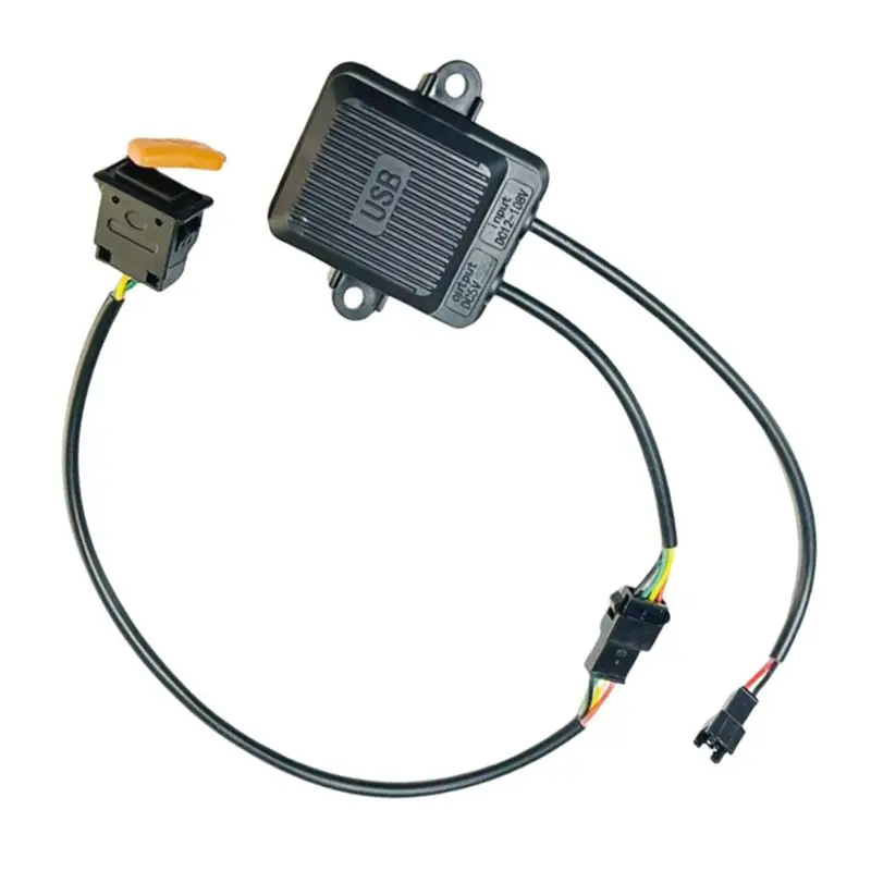 AED6-Electric Vehicle USB Mobile Phone Charger Vehicle Wide Voltage Fast Charging Four-Wire Charger Head Medium Number