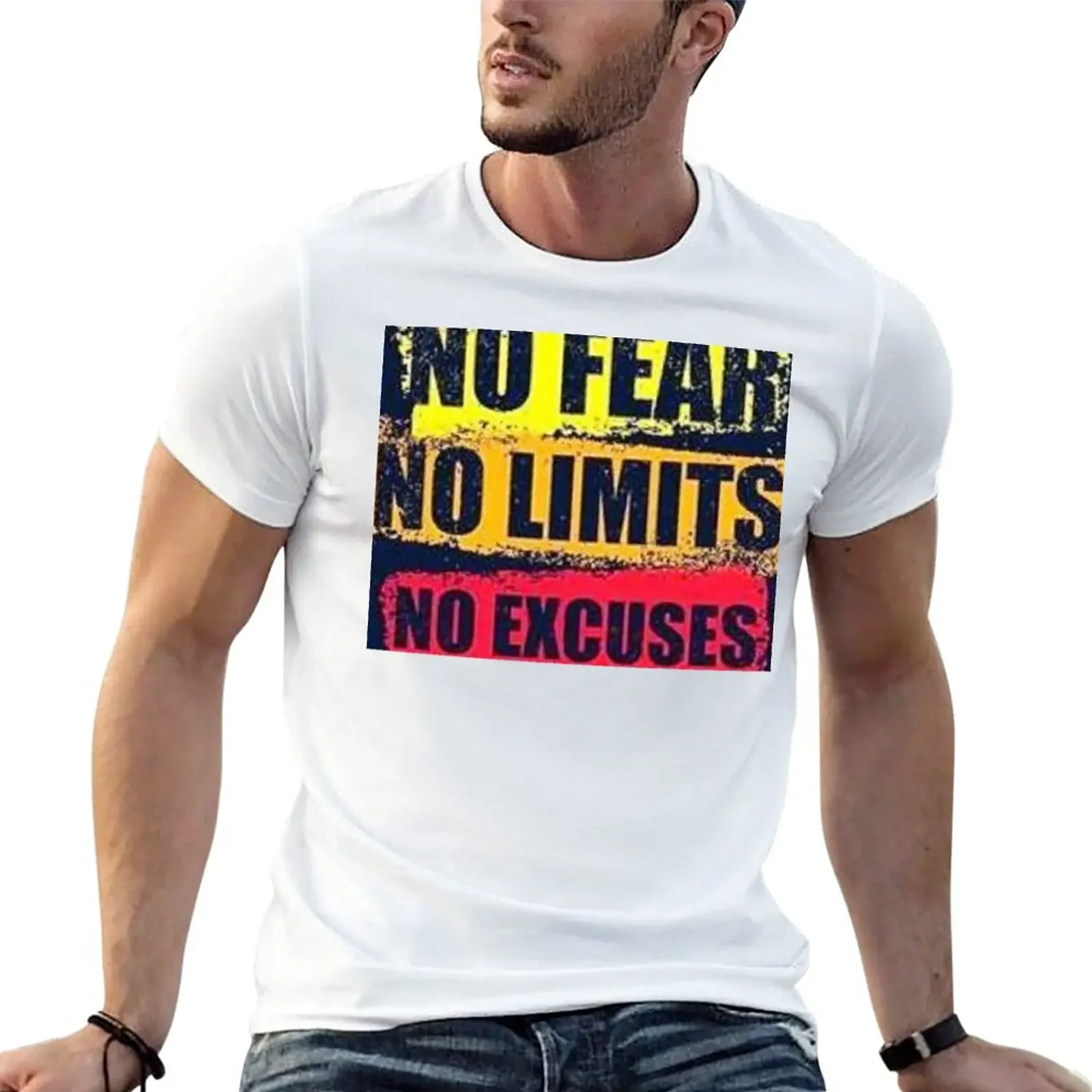 

No fear, No limits, No excuses T-Shirt Anime t-shirt T-shirts oversize Funny t-shirt plus size tops anime shirts men