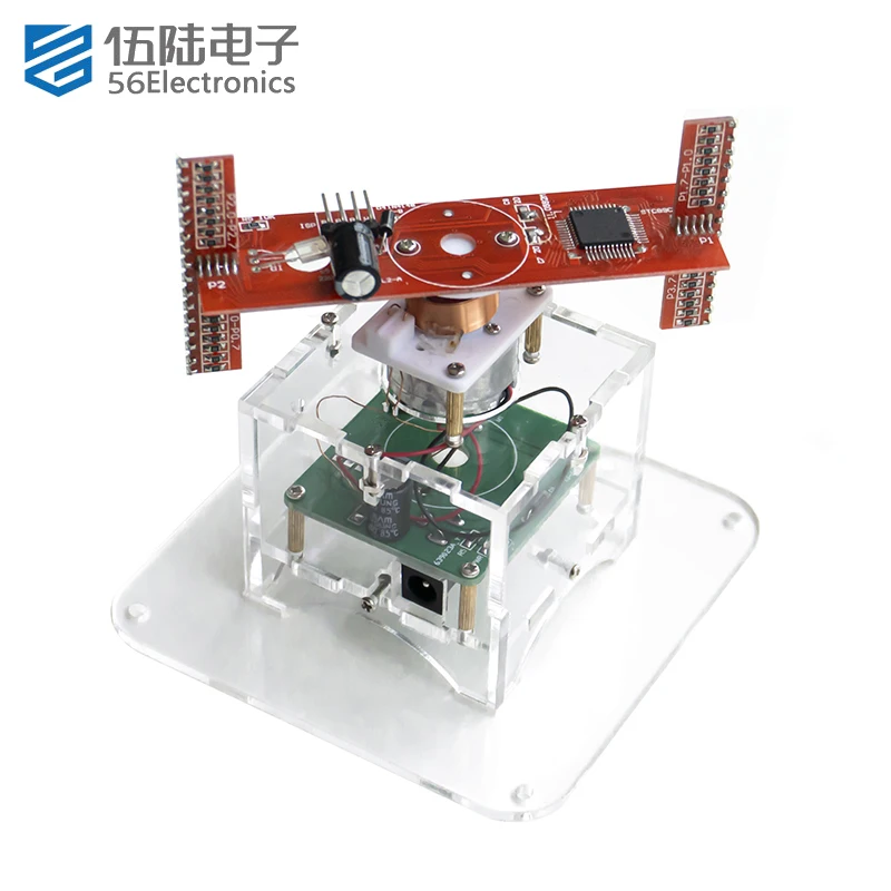 LED Display DIY Kit 51 SCM Dual Color Cross Rotating Welding Spare Parts with Programming for Soldering Practice