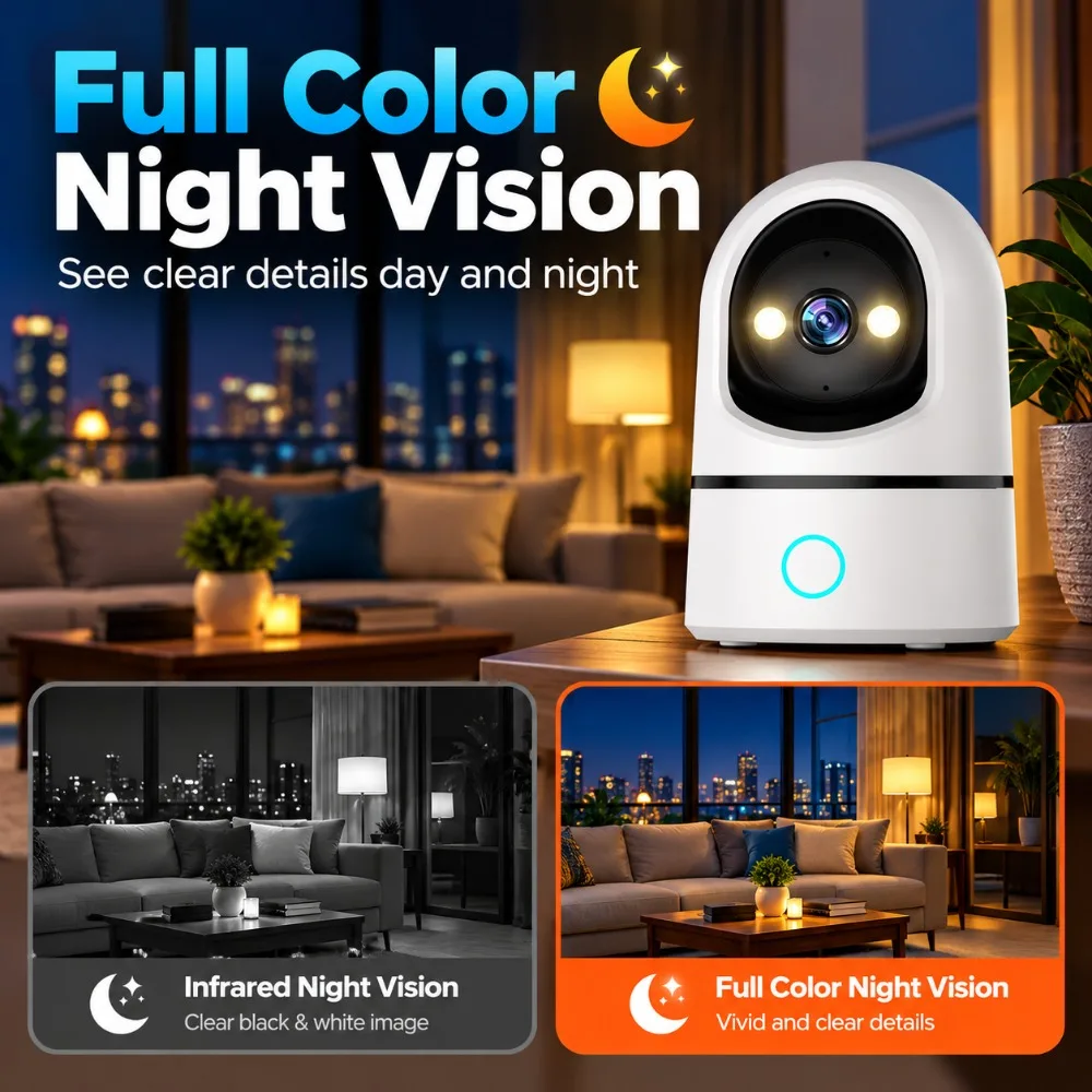 Tuya 5MP HD WIFI Camera Security Indoor CCTV Auto Tracking One Click Call PIR Color Night Vision Function Two-way Audio Cameras