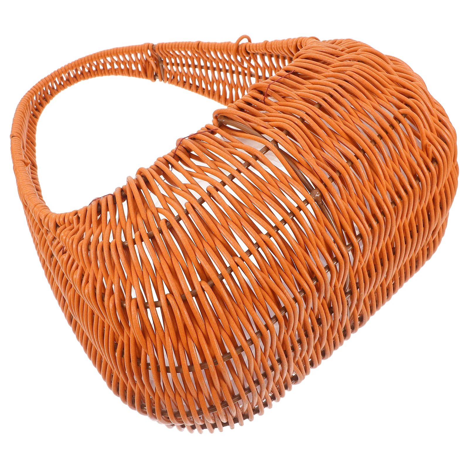 

Imitation Rattan Jacquard Basket Wicker Petal Candy Easter Handles Bohemia Flower Picnic Hamper Vintage Storage Decor