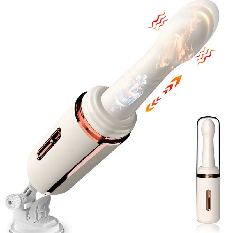 Automatic Thrusting Dildo with Suction Cup - 7 Vibration 7 Thrusting Modes Smart Heating Telescopic Sex Machine for Women
