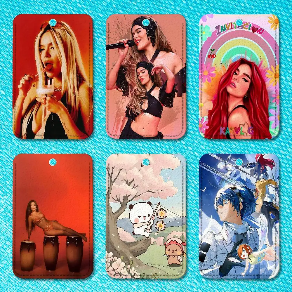 

K-Karol G Tropicoqueta Cute Cartoon Card Keychain Anime Fashion Pendant Bag ID Door Card Case Bus Card