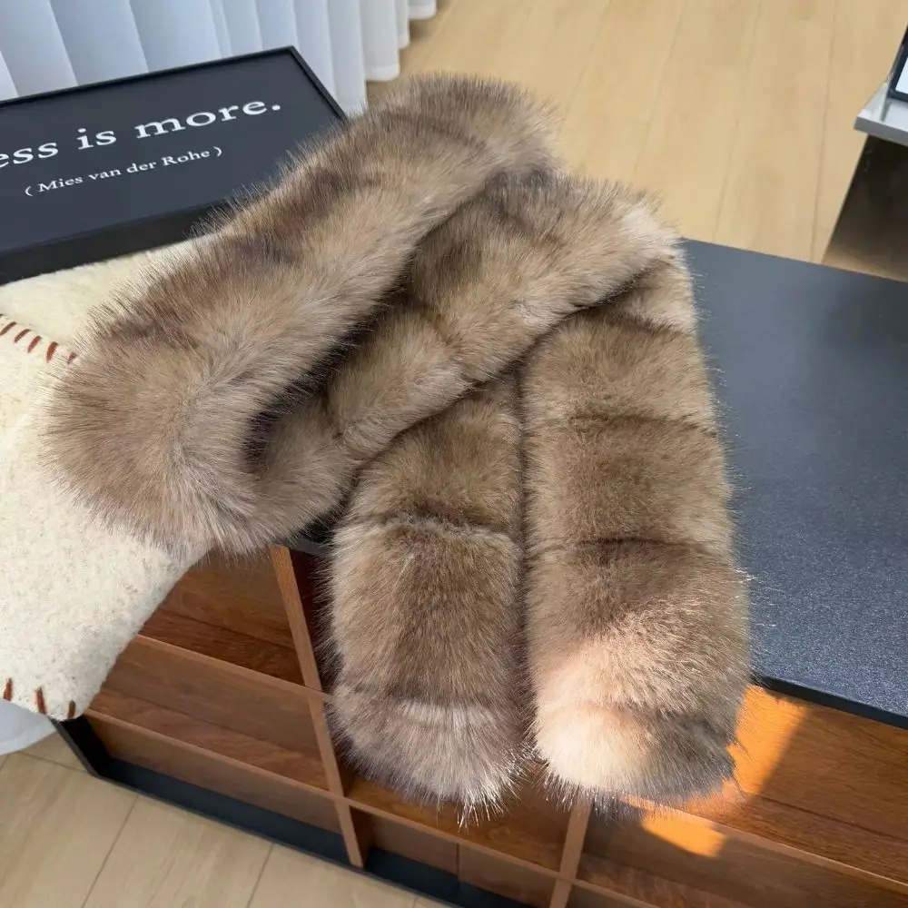 Thick Fluffy Scarf Warm Imitation Mink Fur Long Faux Fur Scarf Washable Thermal Insulation Shawl Wrap Commuting