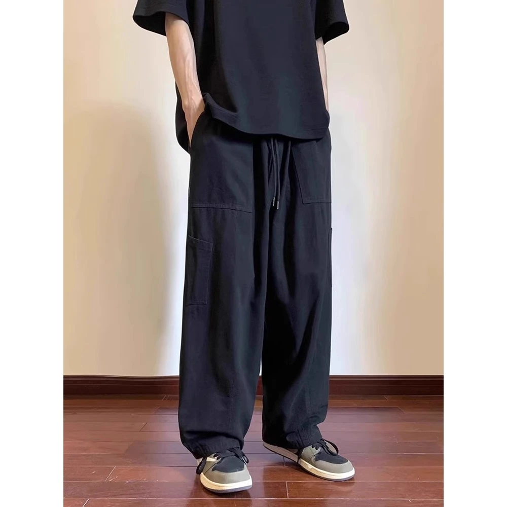 

Bla American Sle Workwear Pants Men's Loose Straight Leg Casual Trousers Autumn Winter plus Size 250 Pou ort Stature