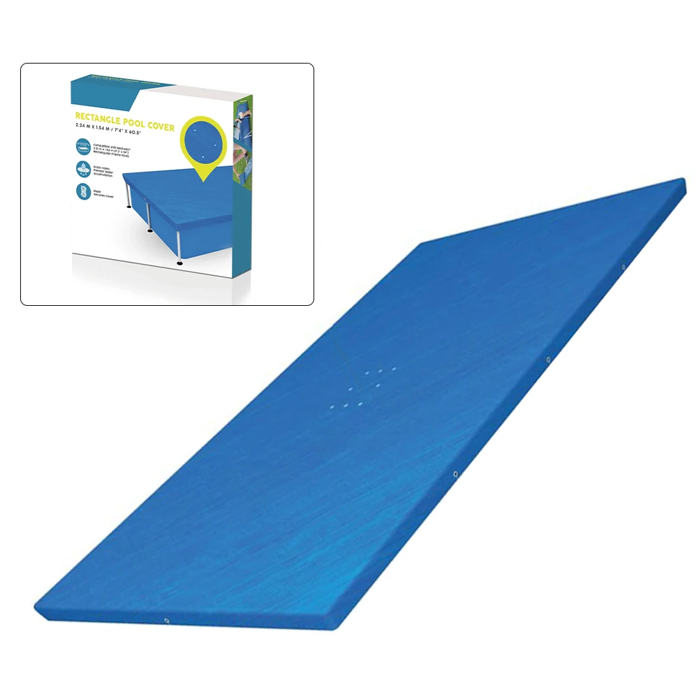 Bâche de protection pour piscine, installation facile, utilisation polyvalente en extérieur, protection pour piscine hors sol, processus d'installation simple