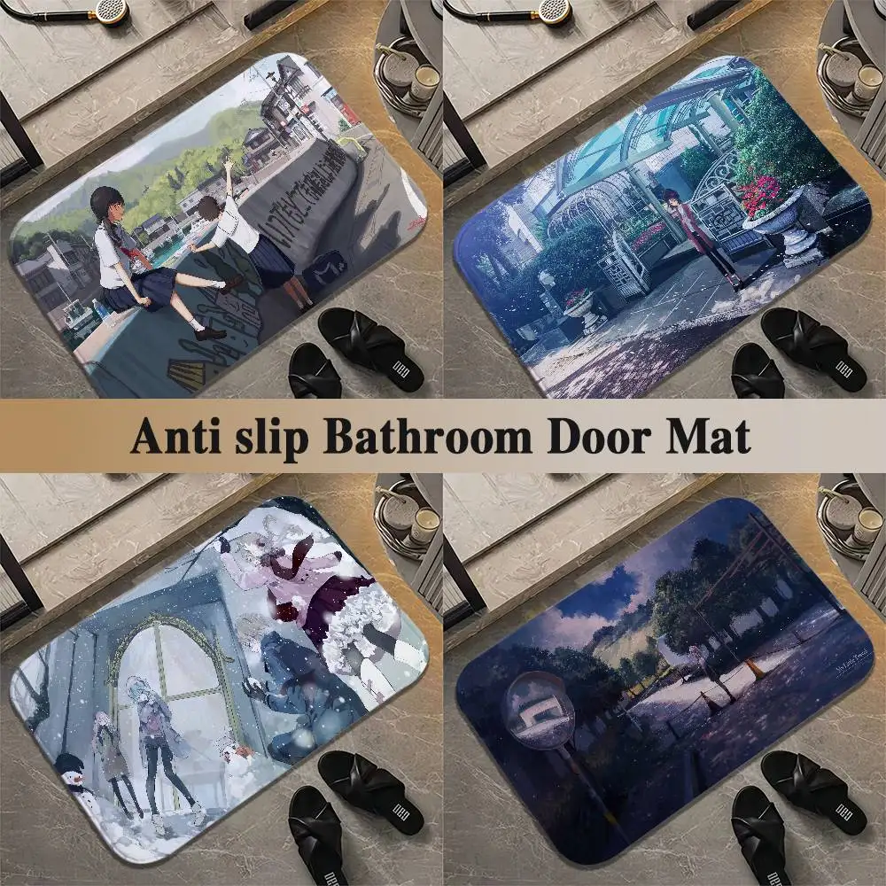 

Street View Of Anime Girls Floor Mat Printed Large Carpets Living Room And Bedroom Carpets Bathroom Anti Slip Door MATS Small