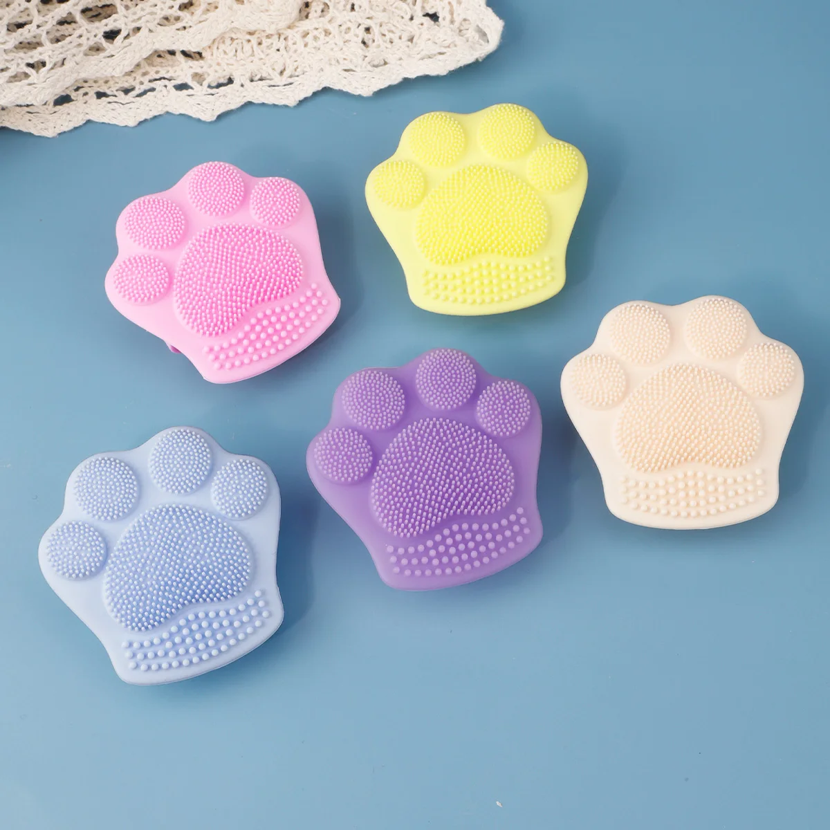 1/5 قطعة فرشاة تنظيف الوجه من السيليكون للتنظيف العميق والتقشير اللطيف