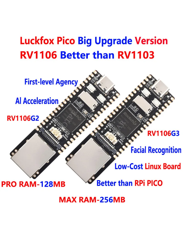 Luckfox-placa base Pico Pro / Luckfox Pico Max Linux RV1106 Rockchip AI ARM Cortex-A7/RISC-V, mejor que Raspberry Pi Pico