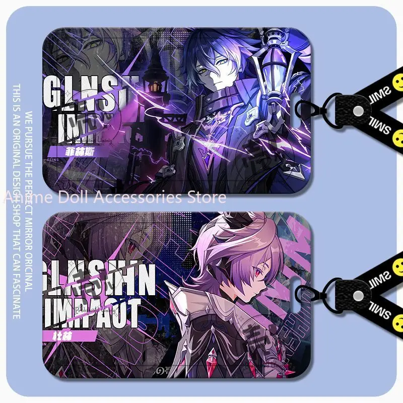

Чехол для карты аниме Genshin Impact Durin, ремешок для косплея, кредитная карта доступа, автобус, метро, кампус, защитный чехол для удостоверения личности