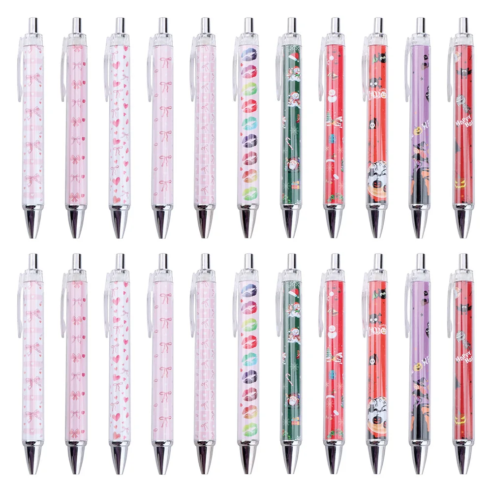 

11Pcs Girl Pink Bow Love Ball Pen Signature Pens Gift Student School Stationery Gift Pen Valentine's Day Christmas Halloween Day