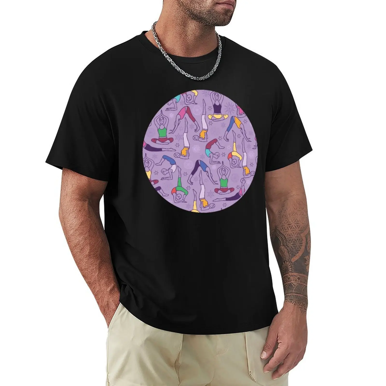 Yoga poses pattern T-Shirt Essential Solid Color T-Shirt