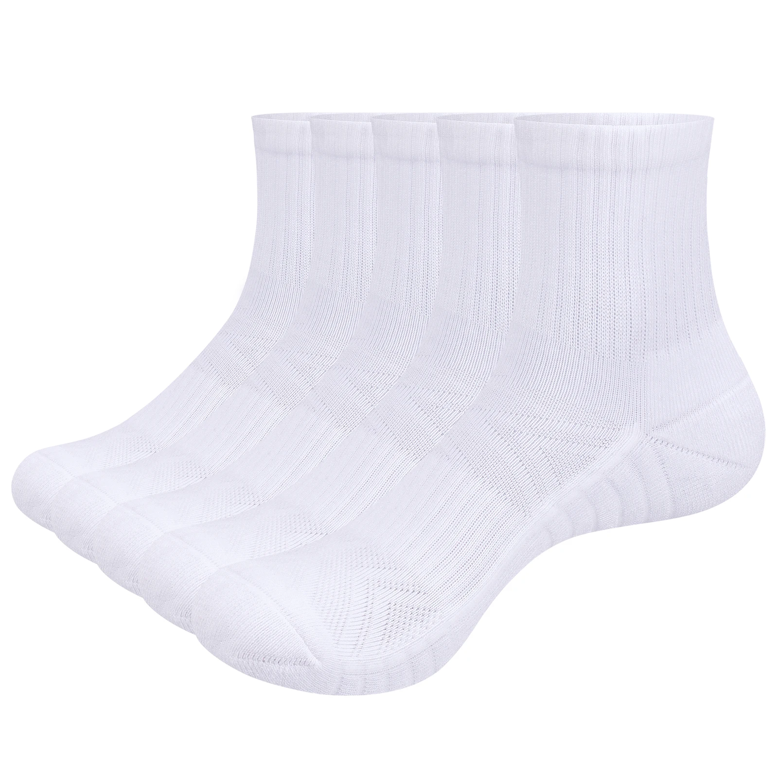 

YUEDGE Mens Casual Everyday Gym Training Athletic Socks For Men, Wicking Cushioned Breathable Cotton Quarter Crew Socks,5 Pairs