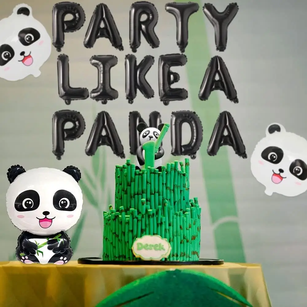 Panda Party Balloon Decoração, Birthday Banner, LaVenty Party