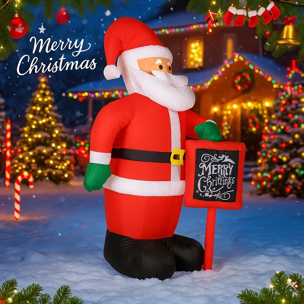 5,91 FT Yard Party Dekoration Aufblasbare Santa Claus Tafel Spielzeug LED Licht Weihnachten Liefert Ornamente Weihnachten Geschenke Wohnkultur