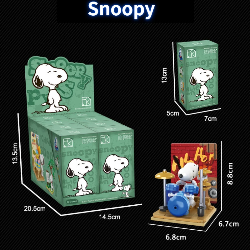 Snoopy Building Blocks Multi-faceted Life Mystery Box Cartoon Plastic Interlocking Building Blocks Children's Gift Toys