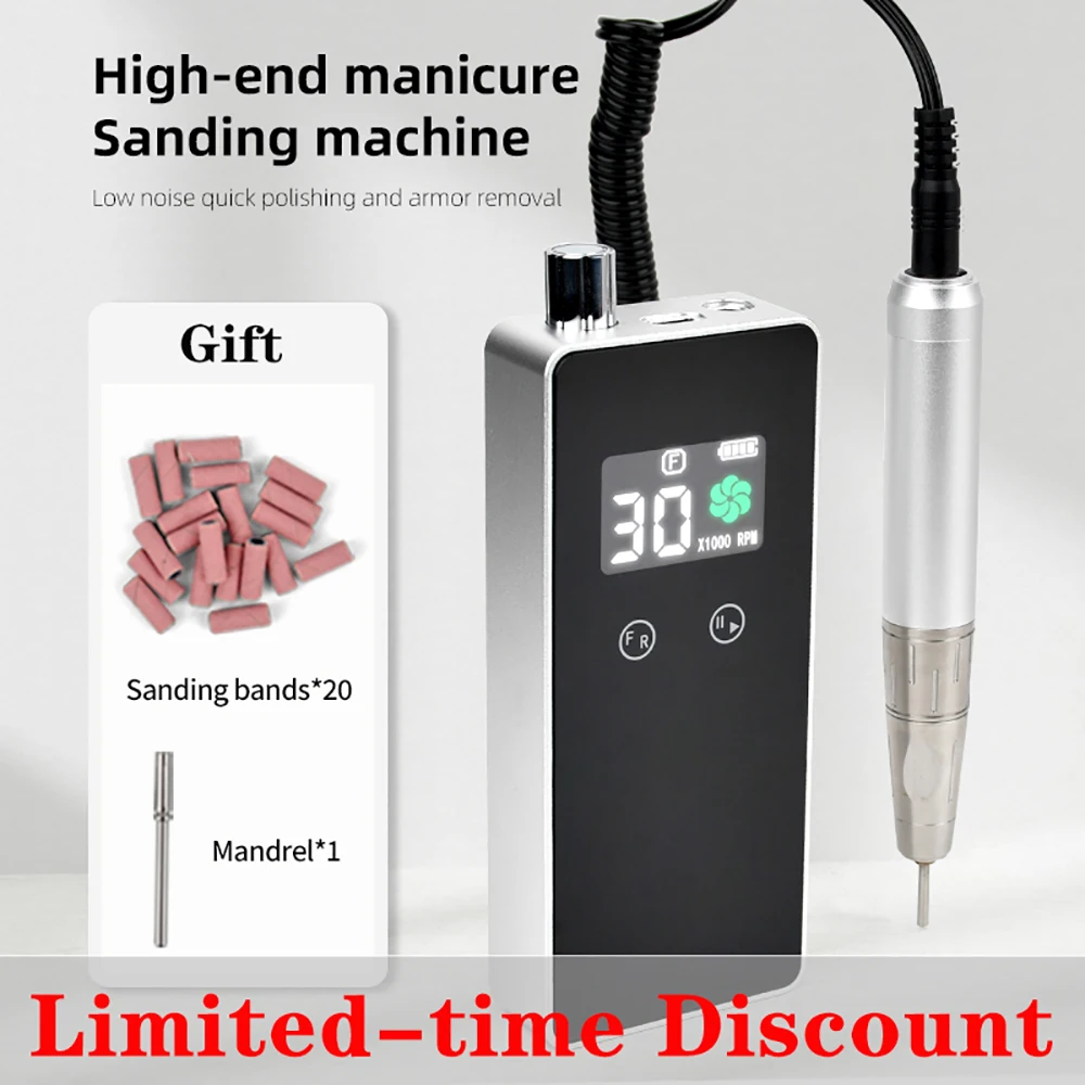 

Brushless Nail Drill Machine Portable Rechargeable Electric Nail Polisher Equipment
