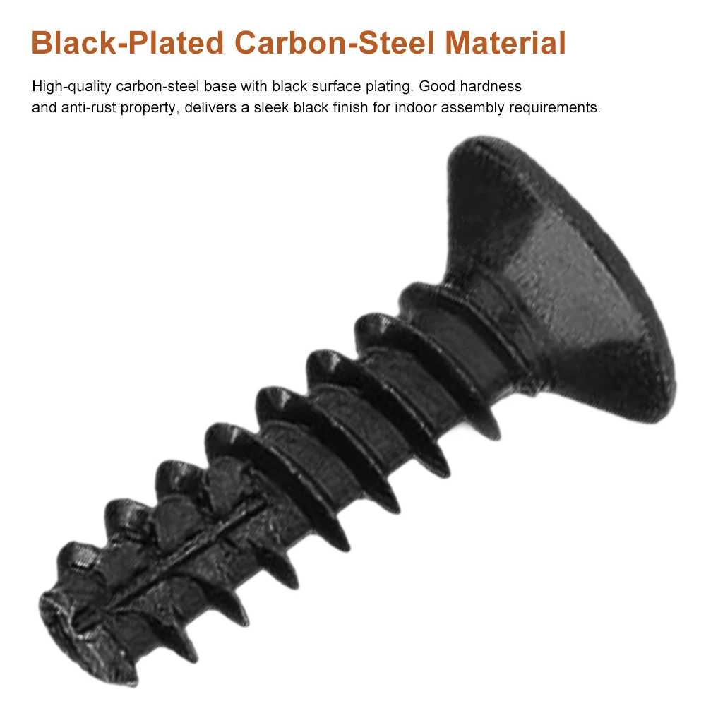 Black Carbon Steel Phillips Flat Countersunk Head Tail Cutting Tapping Screw M2 M2.3 M2.6 M3 M3.5 M4 Cross Self Tapping Screw