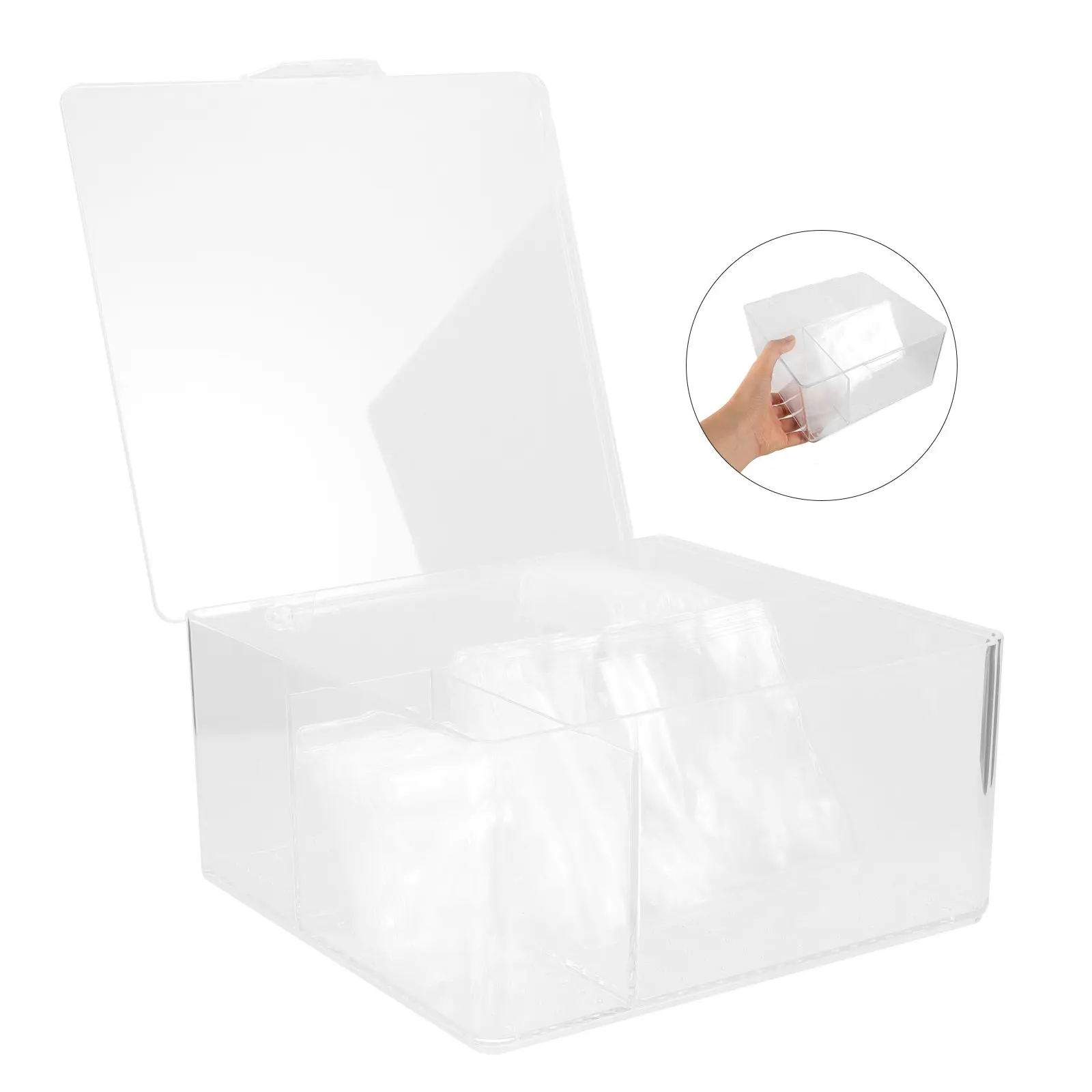 1Set Portable Jewelry Organizer Box Clear Earring Necklace Ring Storage Travel Case Dustproof Container with Storage Bag