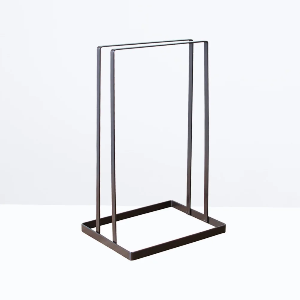 

Black Wrought Iron Clothes Hanger Rack Storage Organizer Stand Rustproof Easy Use Hangers Holder Multifunctional Shelf