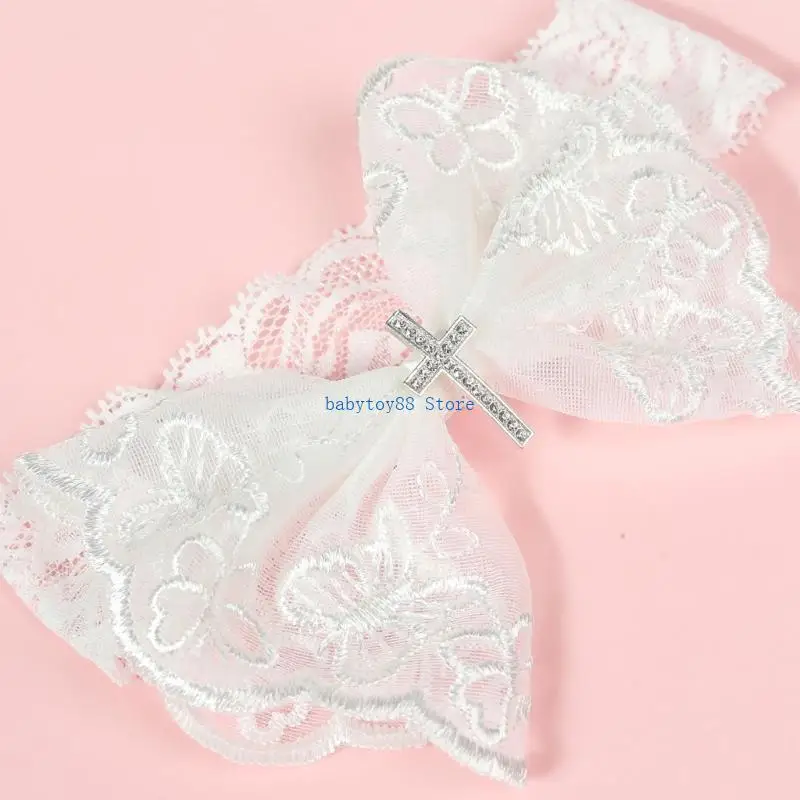 

Y4UD Детские резинки для волос с большим бантом для маленьких девочек, кружевная повязка для волос, детские аксессуары для волос