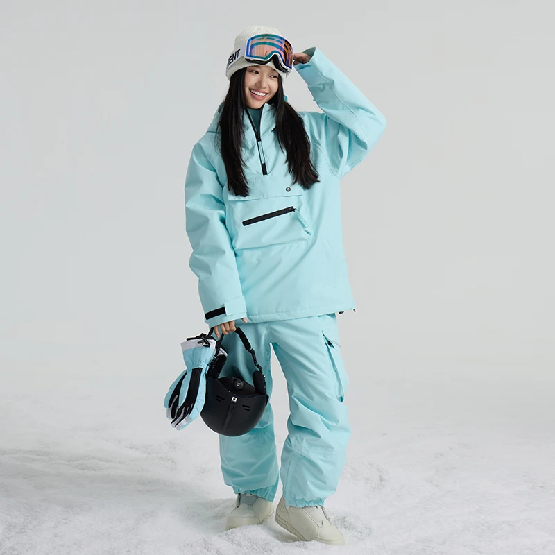 

STLF Professional 3L Fully Taped Waterproof Windproof Skiing Jacket Zipper Adult Winter Outdoor Sporty Breathable Hooded Jacket