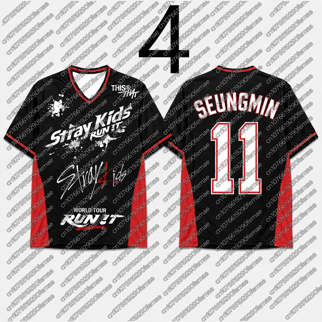 Best Gift 2026 STRAYKIDS RUN IT Tee - Kpop Street Style Casual T-Shirt, Unisex Black/Red Top for Festival Cosplay Workout view 5