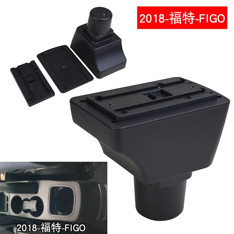 NEW For Ford Figo Armrest Box Special modified interior accessories for the central armrest box Large Space Dual Layer USB