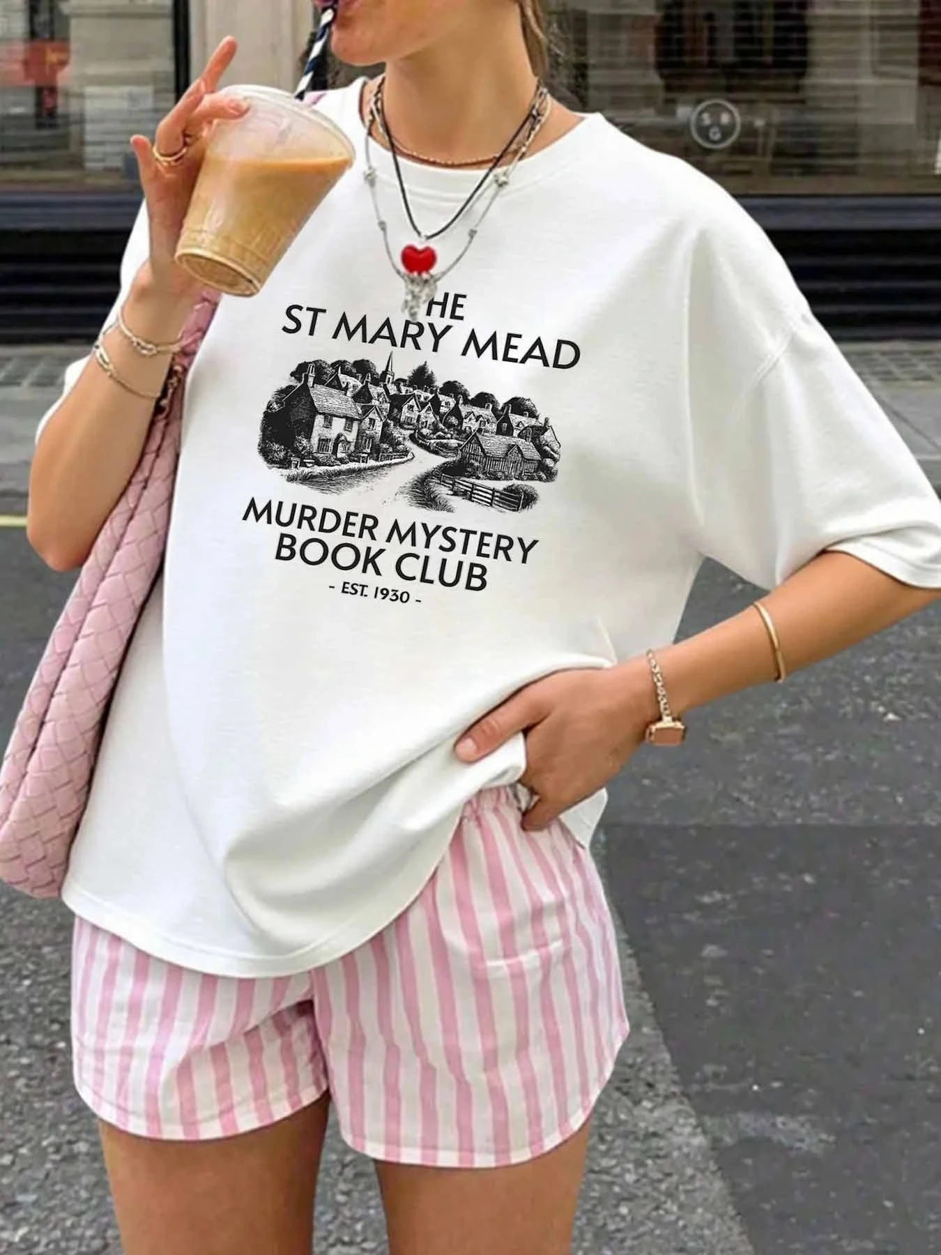 

【WY1318812】Женская футболка с круглым вырезом и мультяшным узором, модный топ с короткими рукавами и принтом, эластичная футболка