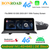 Bonroad Qualcomm 4 + 64G/8 + 128G Android 14 Car Video Players GPS Navigation For BMW X3 E83 2003-2011 With Factory Screen Carplay