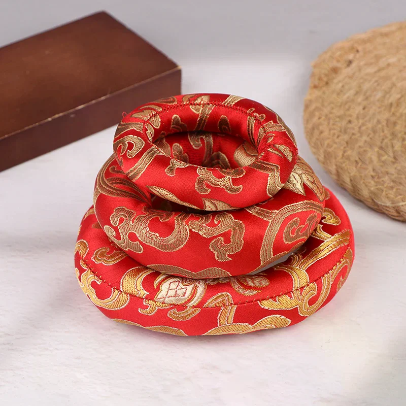 /TPz/8/10/12CM Red Silk Cushion Pillow Sound Bowl Pad For Singing Bowl In Nepal Bowl Cushion Buddhism Products