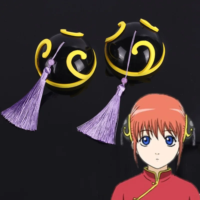 1 paire d'accessoires de tête Gintama pour cosplay d'anime, ornements capillaires à thème de personnage pour fête costumée, spectacle de scène, accessoires de cosplay