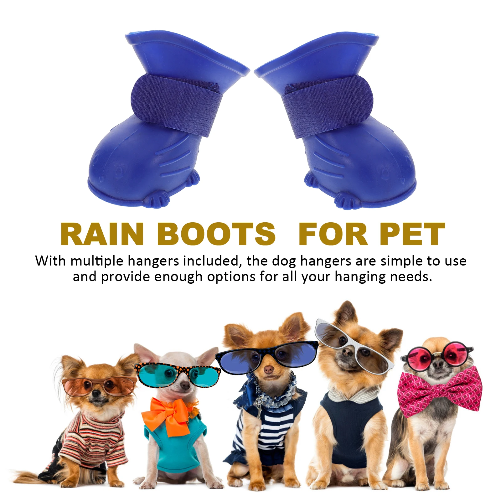 

4pcs Dog Rain Boots Waterproof Mud Anti-dirty Paw Shoes for Dogs Hiking Outdoor Booties Small Pets Foot Cover