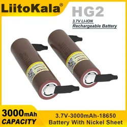 LiitoKala nowy akumulator HG2 18650 3000 mAh 3,7 V/3,6 V rozładowanie 20 A dedykowany do akumulatorów hg2 + nikiel DIY