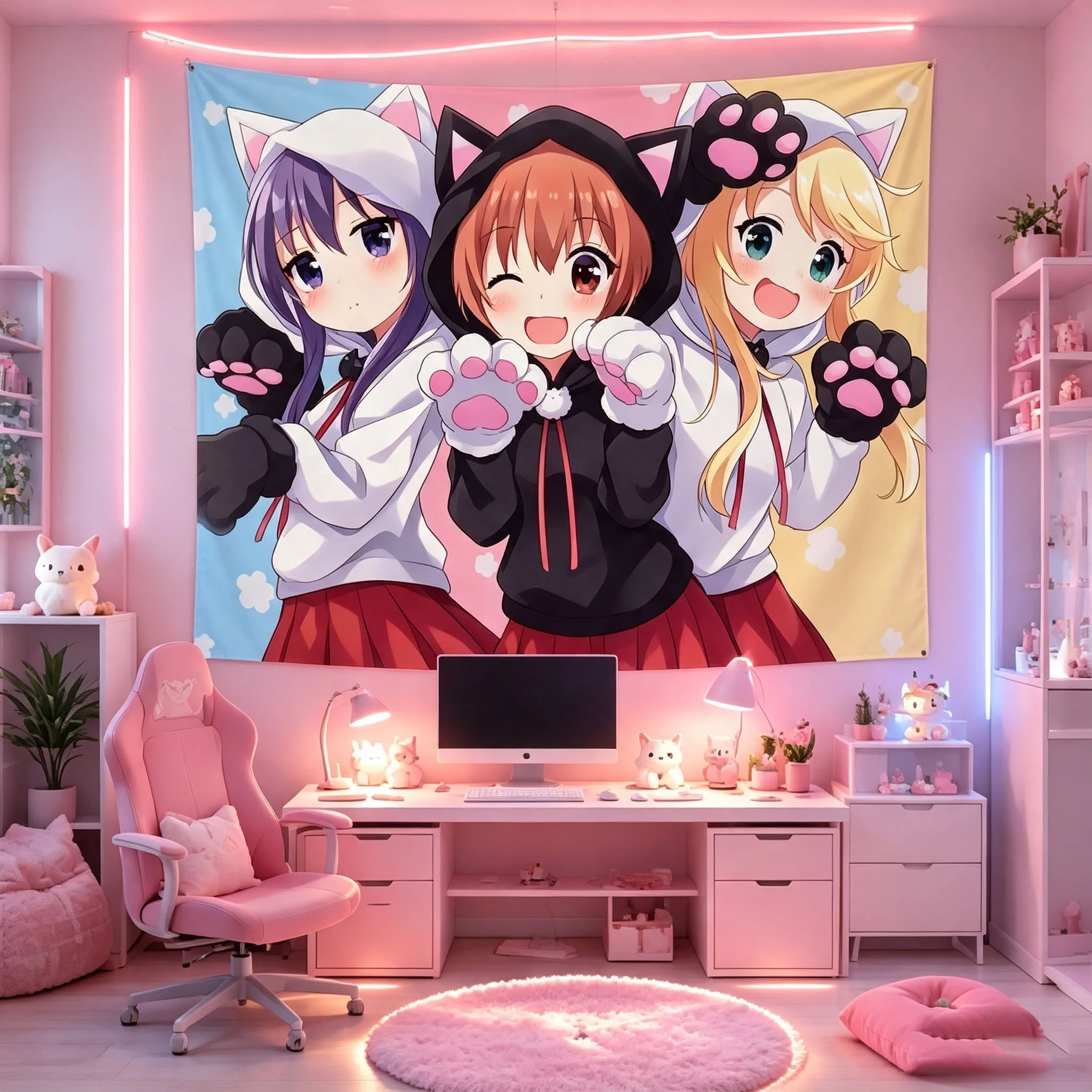 An Angel Flew Down to Me! Moe Kawaii Anime Girls Tapestry Suitable For Bedroom House Dorm Party Aesthetic Wall Hanging Decor