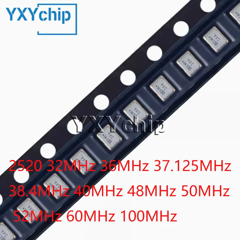 5pcs Smd Active Crystal Oscillator 2520 32mhz 36mhz 37.125mhz 38.4mhz 40mhz 48mhz 50mhz 52mhz 60mhz 100mhz 4pin