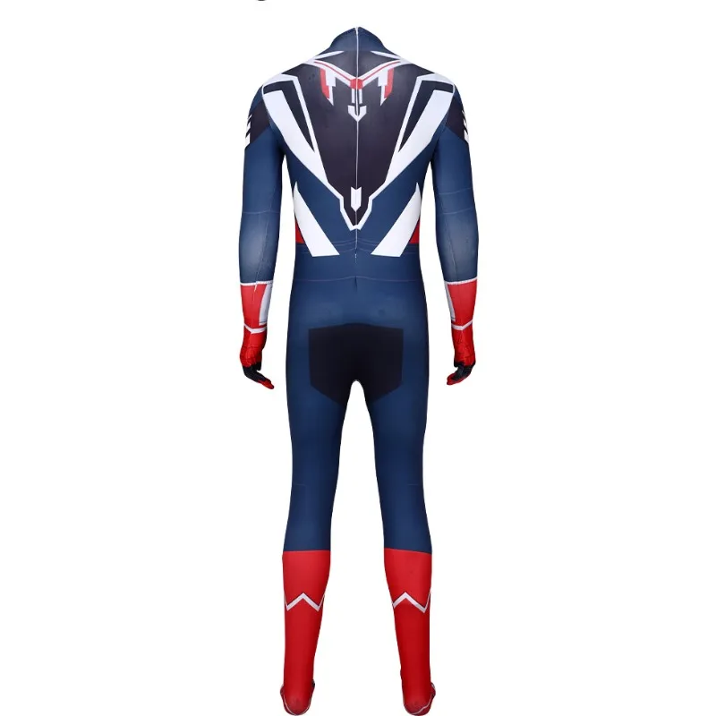 

Captain America Jumpsuit Long Sleeve Cosplay Costume 3D Print Bodysuits Halloween Masquerade Carnival Party Outfits for Adults