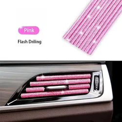 1PC Car Diamond-encrusted Air Outlet Decorative Strip with Drill U-shaped Rhinestone Clip Strip for Car Air Conditioning Port