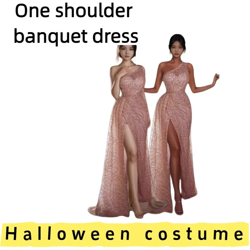 

Women's One-Shoulder Formal Banquet Gown Dress for Evening Banquets Proms Weddings Formal Events and Special Occasions